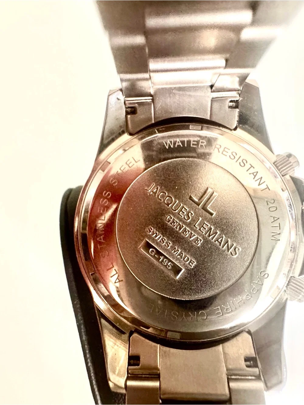 Jacques Lemans Stainless Steel Chrono Watch w/ Green Bezel and Black Dial